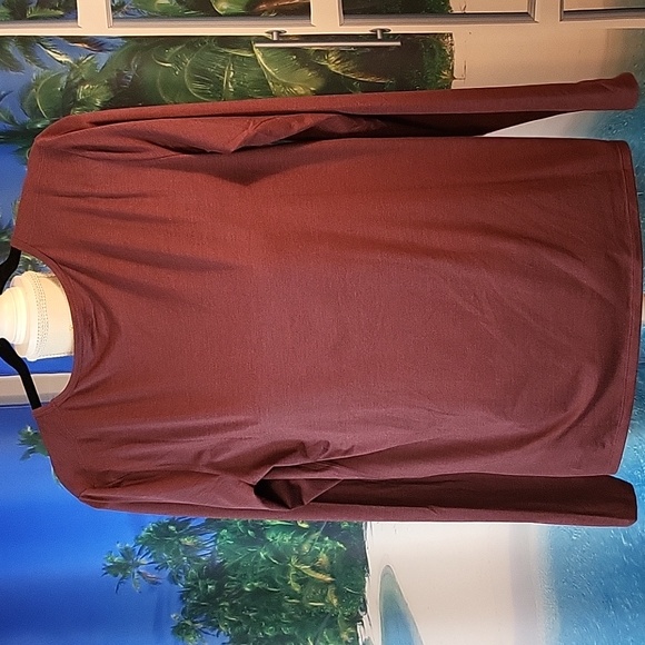Quince Flowknit Ultra Sift Performance Long Sleeve Tee Burgundy Medium - Picture 6 of 7